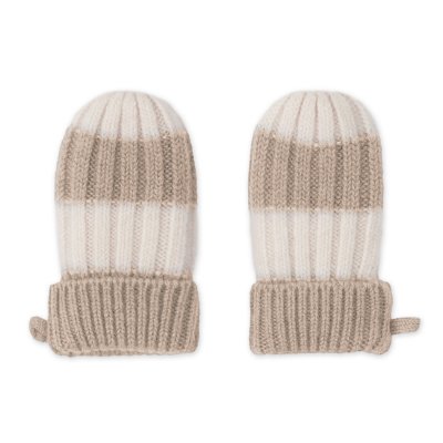 Lodger Rukavice Stripe Merino - Beige, vel. 0 - 12 měsíců - obrázek