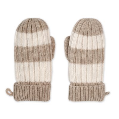 Lodger Rukavice Stripe Merino - Beige, vel. 1 - 2 roky - obrázek