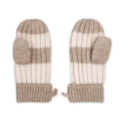 Lodger Rukavice Stripe Merino - Beige, vel. 1 - 2 roky - obrázek