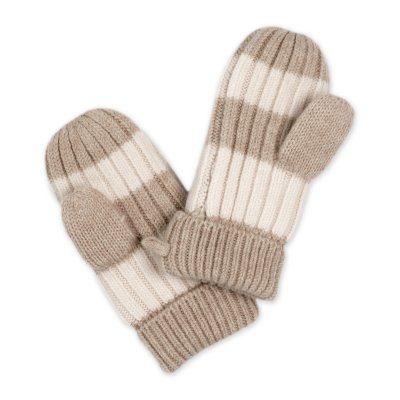 Lodger Rukavice Stripe Merino - Beige, vel. 1 - 2 roky