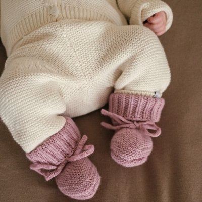 Lodger Capáčky Merino - Mauve, vel. 0 - 6 měsíců