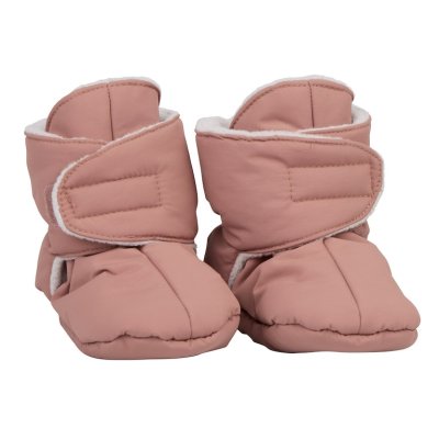 Voksi Zateplené látkové botičky - Blush Pink/Light Grey, vel. 12 - 24 m