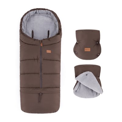 Petite&Mars Zimní set Fusak Jibot 3v1 + Rukavice Jasie - Dark Walnut