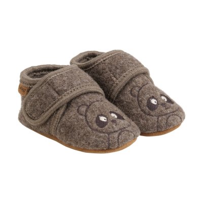 En Fant Vlněné capáčky s výšivkou - Chocolate Brown, vel. 19/20