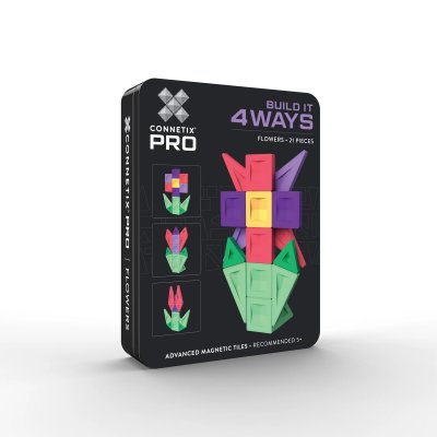 Connetix Magnetická stavebnice - Pro Build It 4 Ways Flowers Set, 21 ks