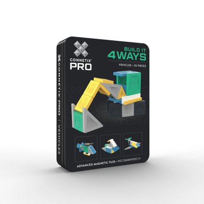 Connetix Magnetická stavebnice - Pro Build It 4 Ways Vehicles Set, 30 ks