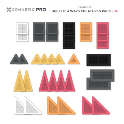 Connetix Magnetická stavebnice - Pro Build It 4 Ways Creatures Set, 36 ks - obrázek