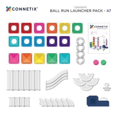 Connetix Magnetická kuličková dráha - Launcher Pack, 47 ks - obrázek