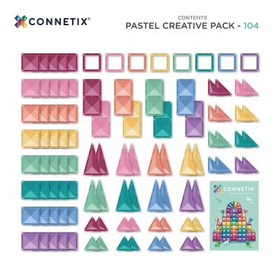 Connetix Magnetická stavebnice - Pastel Creative Pack, 104 ks - obrázek