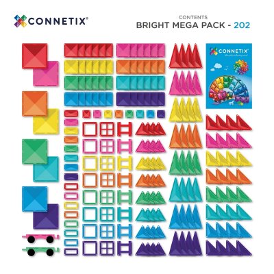 Connetix Magnetická stavebnice - Bright Mega Pack, 202 ks - obrázek