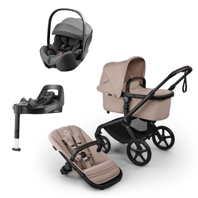Bugaboo Fox5 Renew Kočárek Trojkombinace - Black/Desert Taupe Melange/Mineral Grey
