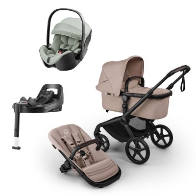 Bugaboo Fox5 Renew Kočárek Trojkombinace - Black/Desert Taupe Melange/Sage Green