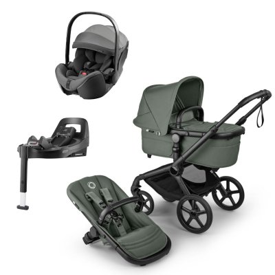 Bugaboo Fox5 Renew Kočárek Trojkombinace - Black/Forest Green/Mineral Grey