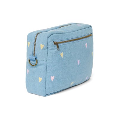 Studio Noos Organizér na kočárek Denim - Light Blue Hearts - obrázek