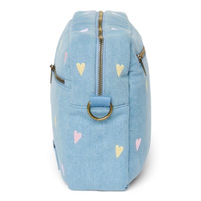 Studio Noos Organizér na kočárek Denim - Light Blue Hearts - obrázek