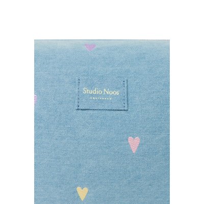 Studio Noos Toaletní taštička Denim - Light Blue Hearts - obrázek
