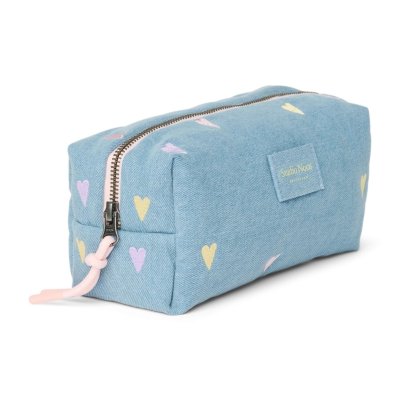 Studio Noos Pouzdro Denim - Light Blue Hearts - obrázek