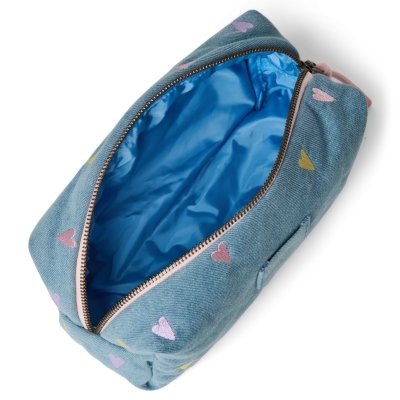 Studio Noos Pouzdro Denim - Light Blue Hearts - obrázek