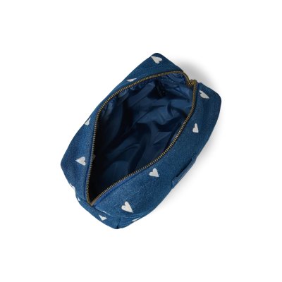 Studio Noos Pouzdro Denim - Dark Blue White Hearts - obrázek