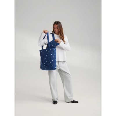 Studio Noos Pouzdro Denim - Dark Blue White Hearts - obrázek