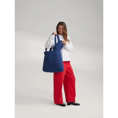Studio Noos Pouzdro Denim - Dark Blue Red Hearts - obrázek