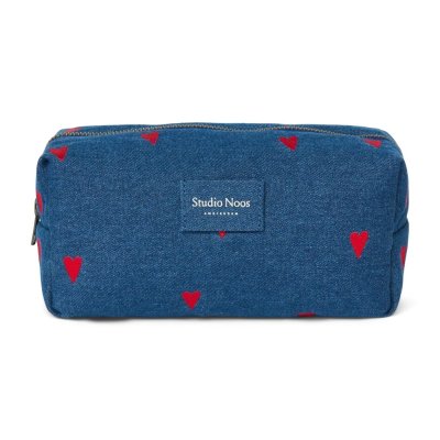Studio Noos Pouzdro Denim - Dark Blue Red Hearts