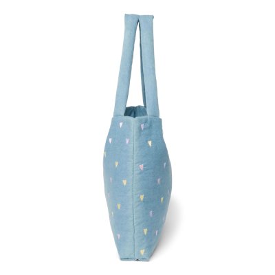 Studio Noos Taška Mom Bag Denim - Light Blue Hearts - obrázek
