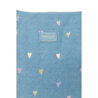 Studio Noos Taška Mom Bag Denim - Light Blue Hearts - obrázek