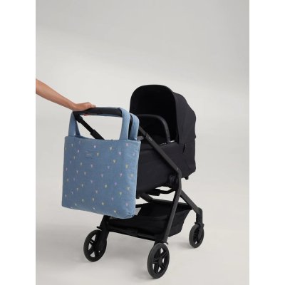 Studio Noos Taška Mom Bag Denim - Light Blue Hearts - obrázek