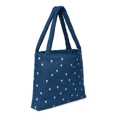 Studio Noos Taška Mom Bag Denim - Dark Blue White Hearts - obrázek