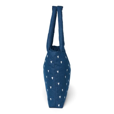 Studio Noos Taška Mom Bag Denim - Dark Blue White Hearts - obrázek