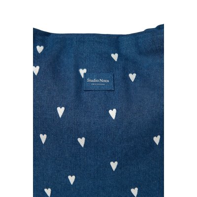 Studio Noos Taška Mom Bag Denim - Dark Blue White Hearts - obrázek