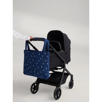 Studio Noos Taška Mom Bag Denim - Dark Blue White Hearts - obrázek