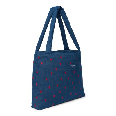 Studio Noos Taška Mom Bag Denim - Dark Blue Red Hearts - obrázek