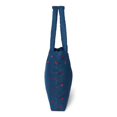 Studio Noos Taška Mom Bag Denim - Dark Blue Red Hearts - obrázek
