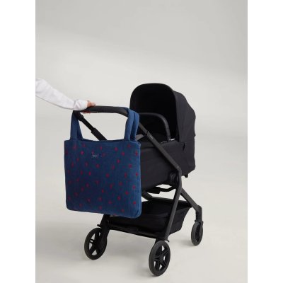 Studio Noos Taška Mom Bag Denim - Dark Blue Red Hearts - obrázek