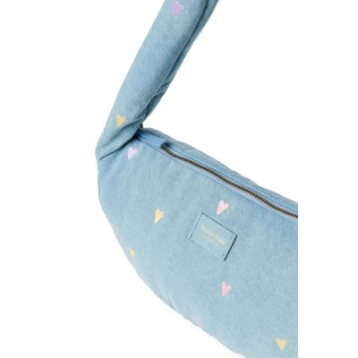 Studio Noos Crossbody taška Mini Denim - Light Blue Hearts - obrázek