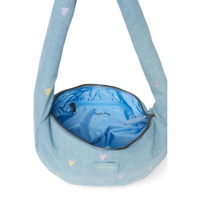 Studio Noos Crossbody taška Mini Denim - Light Blue Hearts - obrázek