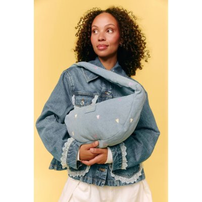 Studio Noos Crossbody taška Mini Denim - Light Blue Hearts - obrázek