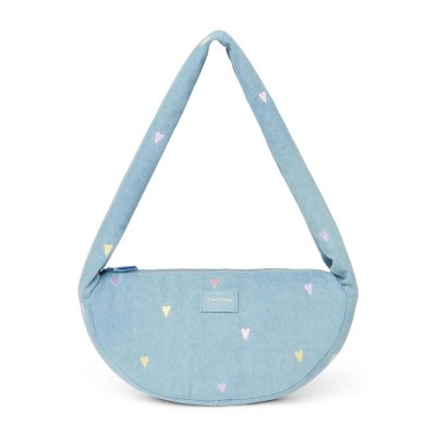 Studio Noos Crossbody taška Mini Denim - Light Blue Hearts