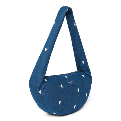 Studio Noos Crossbody taška Mini Denim - Dark Blue White Hearts - obrázek
