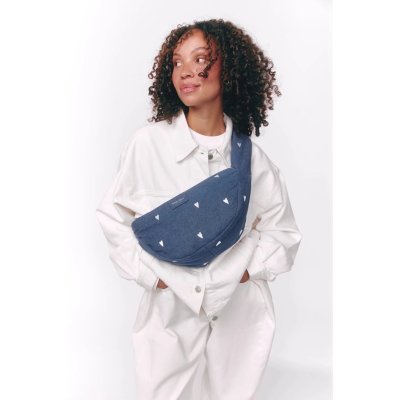 Studio Noos Crossbody taška Mini Denim - Dark Blue White Hearts - obrázek