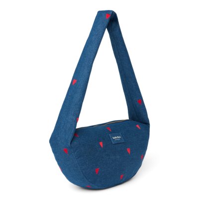 Studio Noos Crossbody taška Mini Denim - Dark Blue Red Hearts - obrázek
