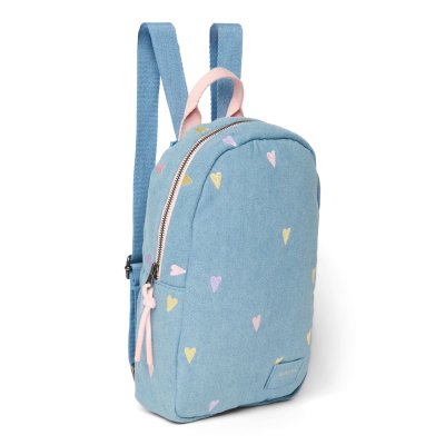 Studio Noos Dětský batůžek Mini Denim - Light Blue Hearts - obrázek