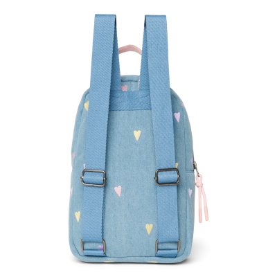 Studio Noos Dětský batůžek Mini Denim - Light Blue Hearts - obrázek