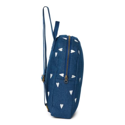 Studio Noos Dětský batůžek Mini Denim - Dark Blue White Hearts - obrázek