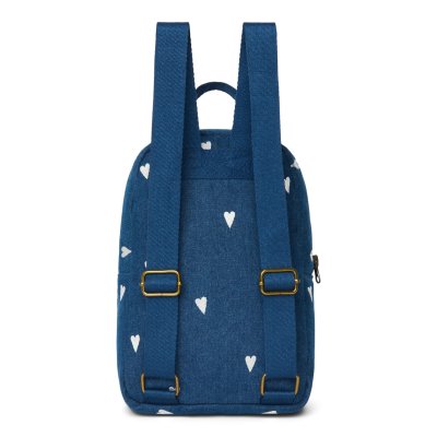 Studio Noos Dětský batůžek Mini Denim - Dark Blue White Hearts - obrázek