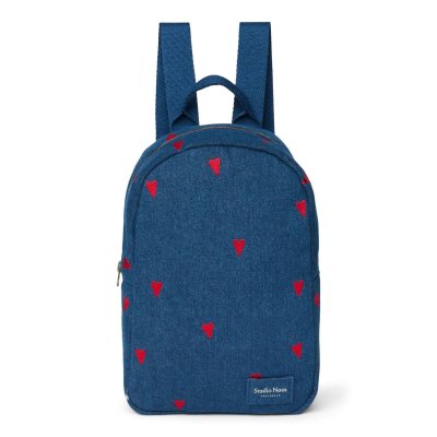 Studio Noos Dětský batůžek Mini Denim - Dark Blue Red Hearts