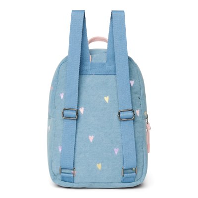 Studio Noos Dětský batoh Midi Denim - Light Blue Hearts - obrázek