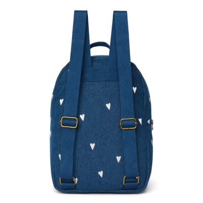 Studio Noos Dětský batoh Midi Denim - Dark Blue White Hearts - obrázek
